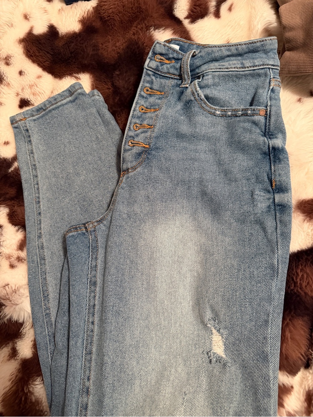 Tinsel High-Rise Light Blue Button-Fly Jeans